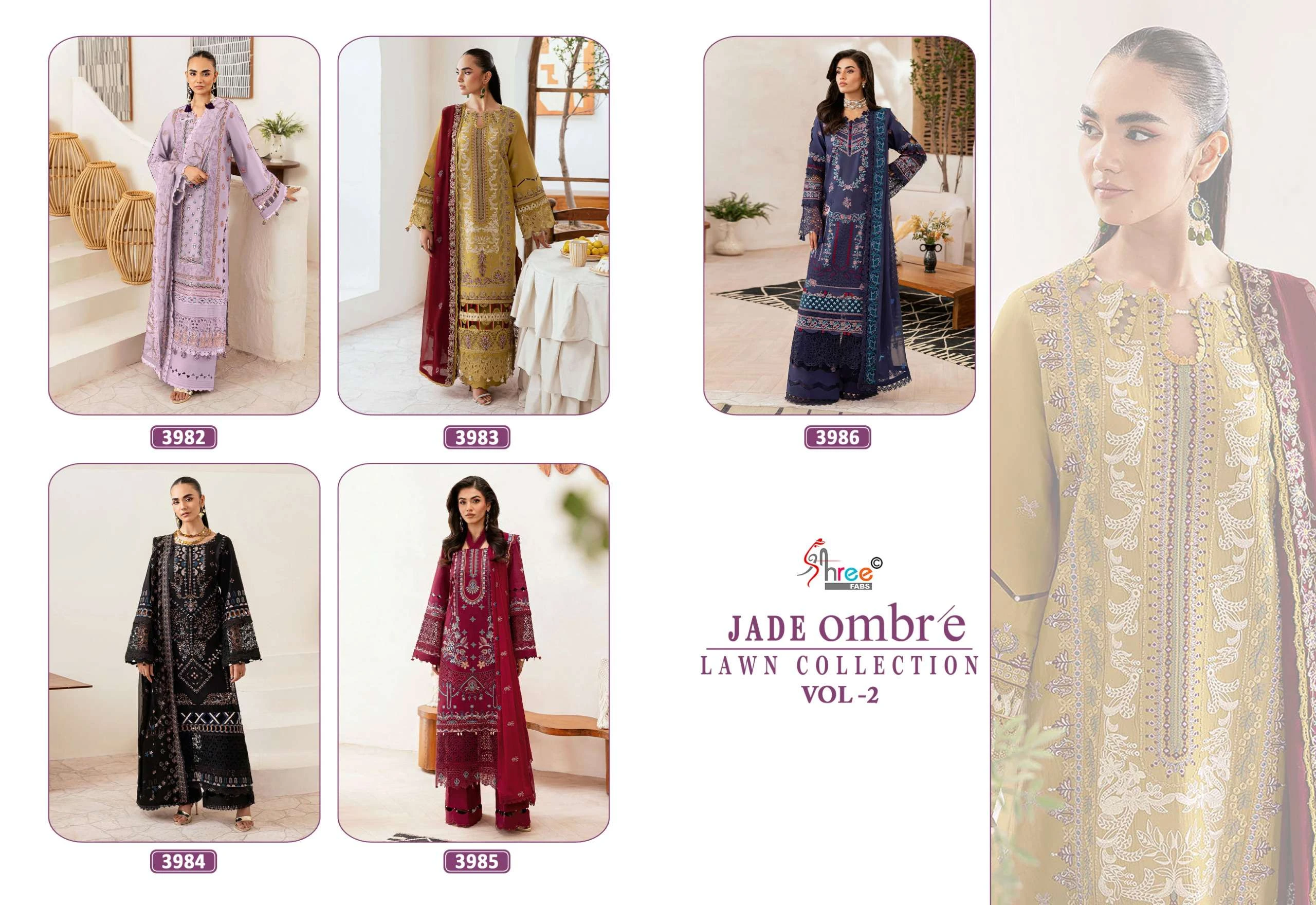 Shree Fab Jade Ombre Lawn Collection Vol 2