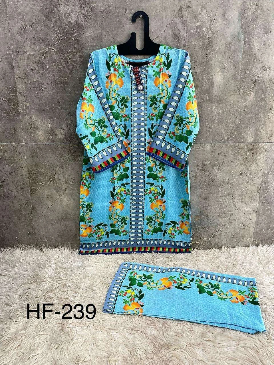 Hoor Tex Imported Rayon Satin Printed Readymade Co-ord Set