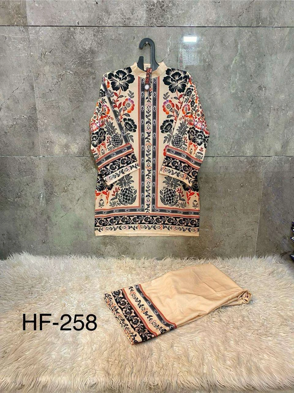 Hoor Tex Imported Rayon Satin Printed Readymade Co-ord Set