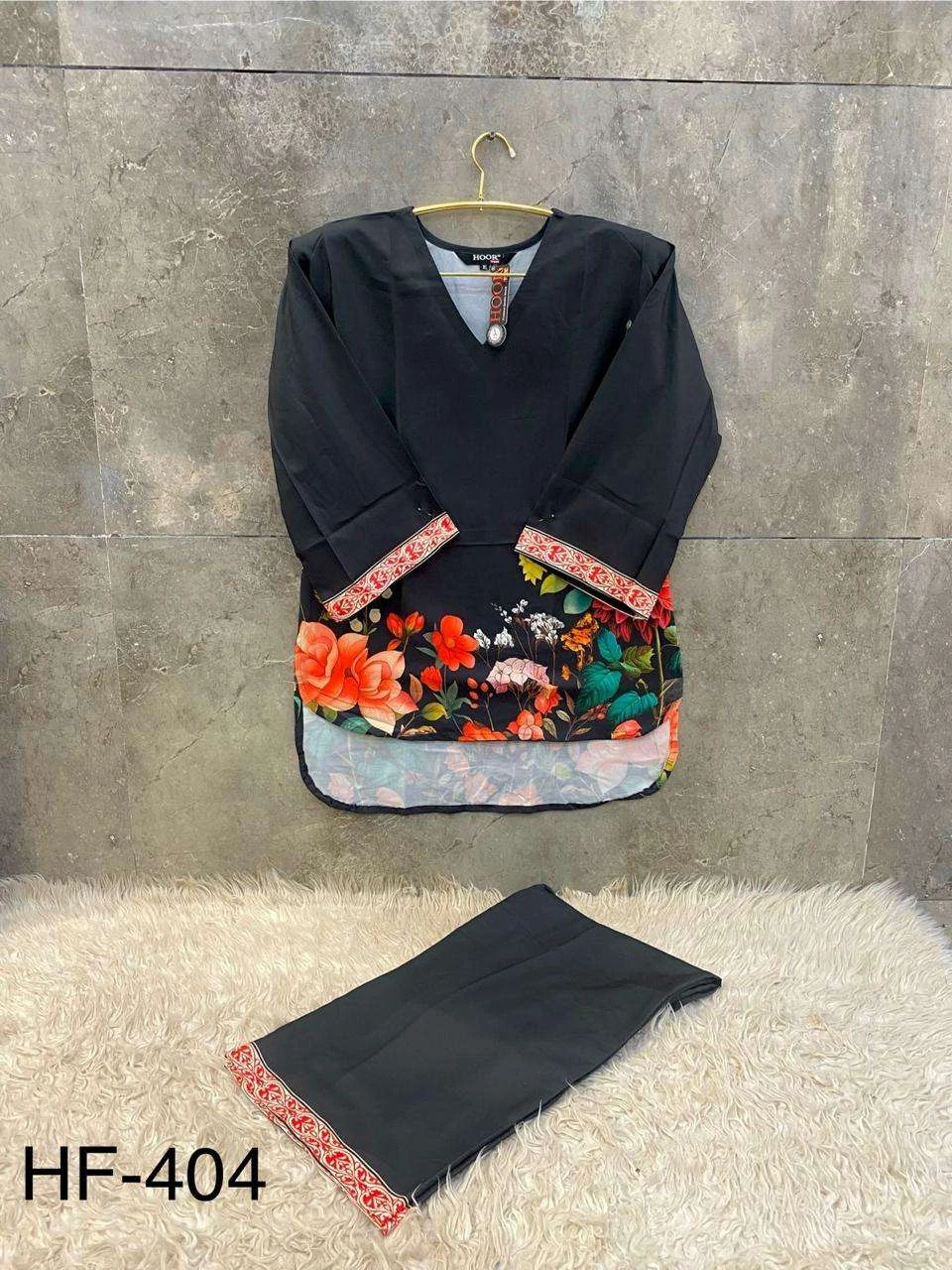 Hoor Tex Imported Rayon Satin Printed Readymade Co-ord Set