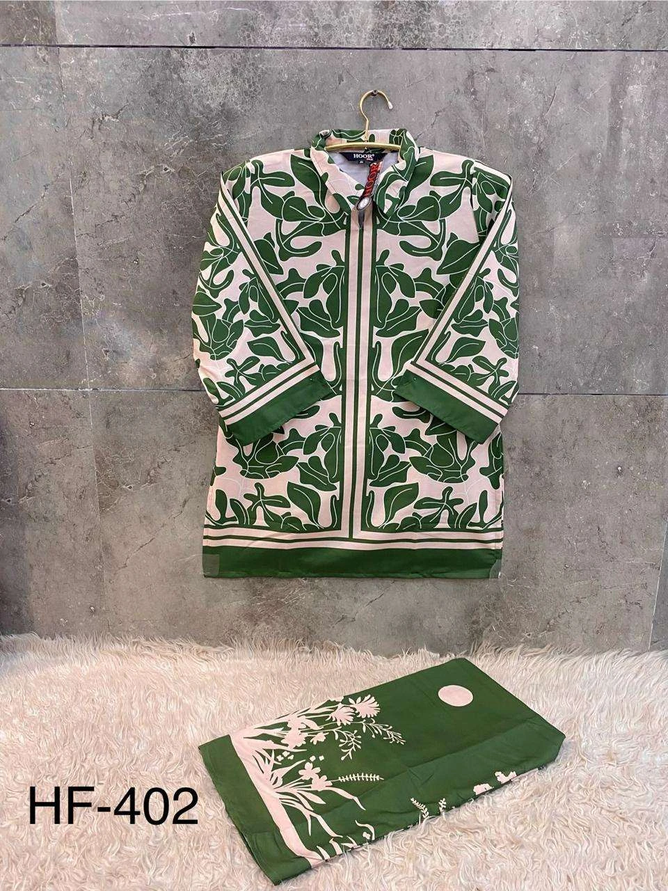 Hoor Tex Imported Rayon Satin Printed Readymade Co-ord Set