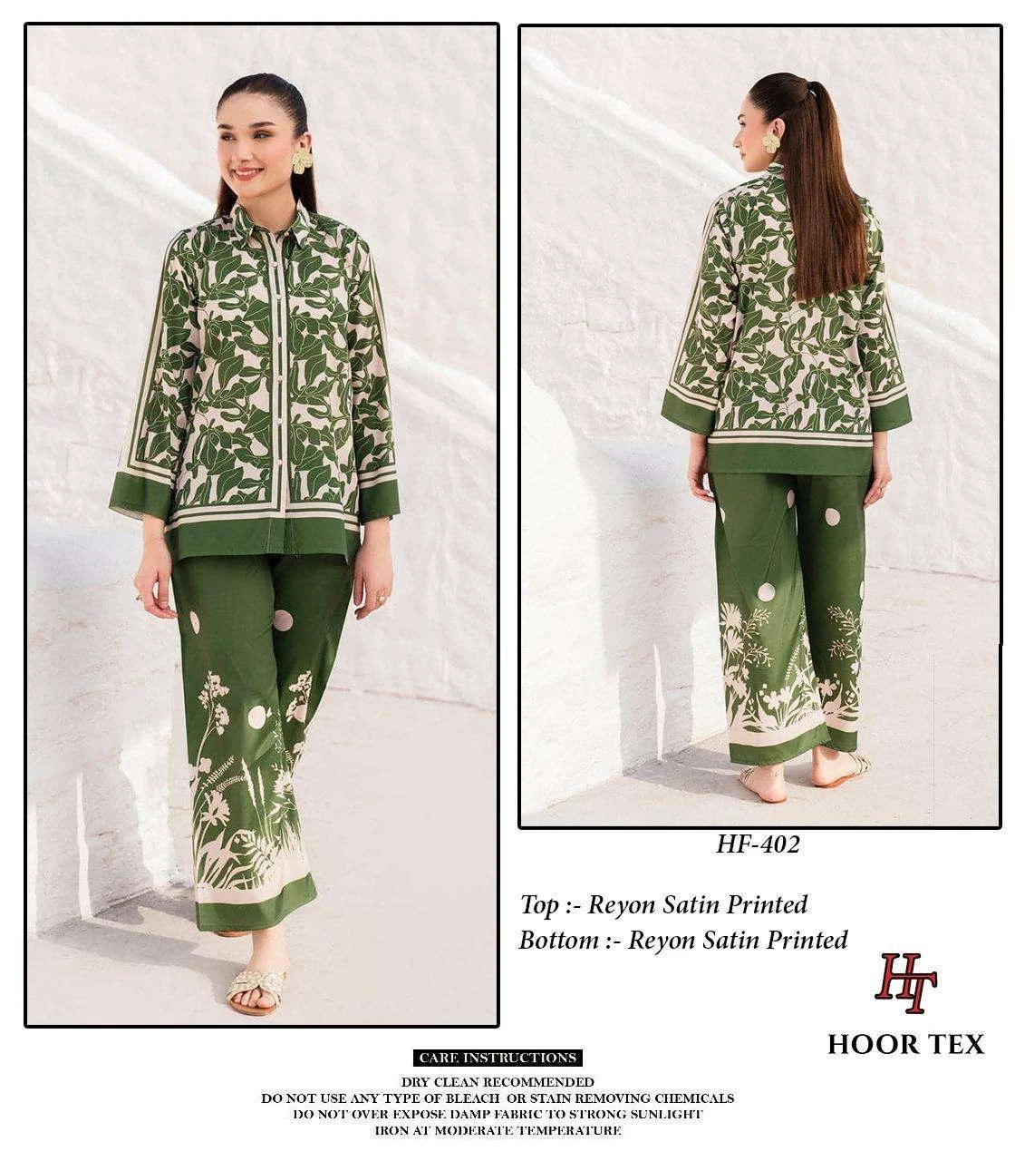 Hoor Tex Imported Rayon Satin Printed Readymade Co-ord Set