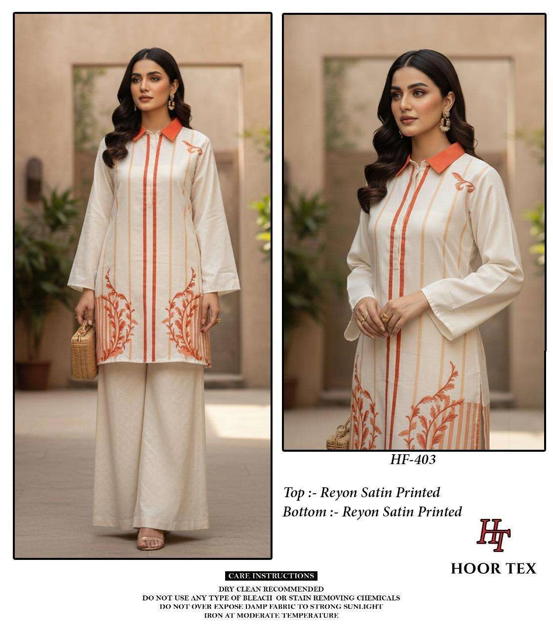 Hoor Tex Imported Rayon Satin Printed Readymade Co-ord Set