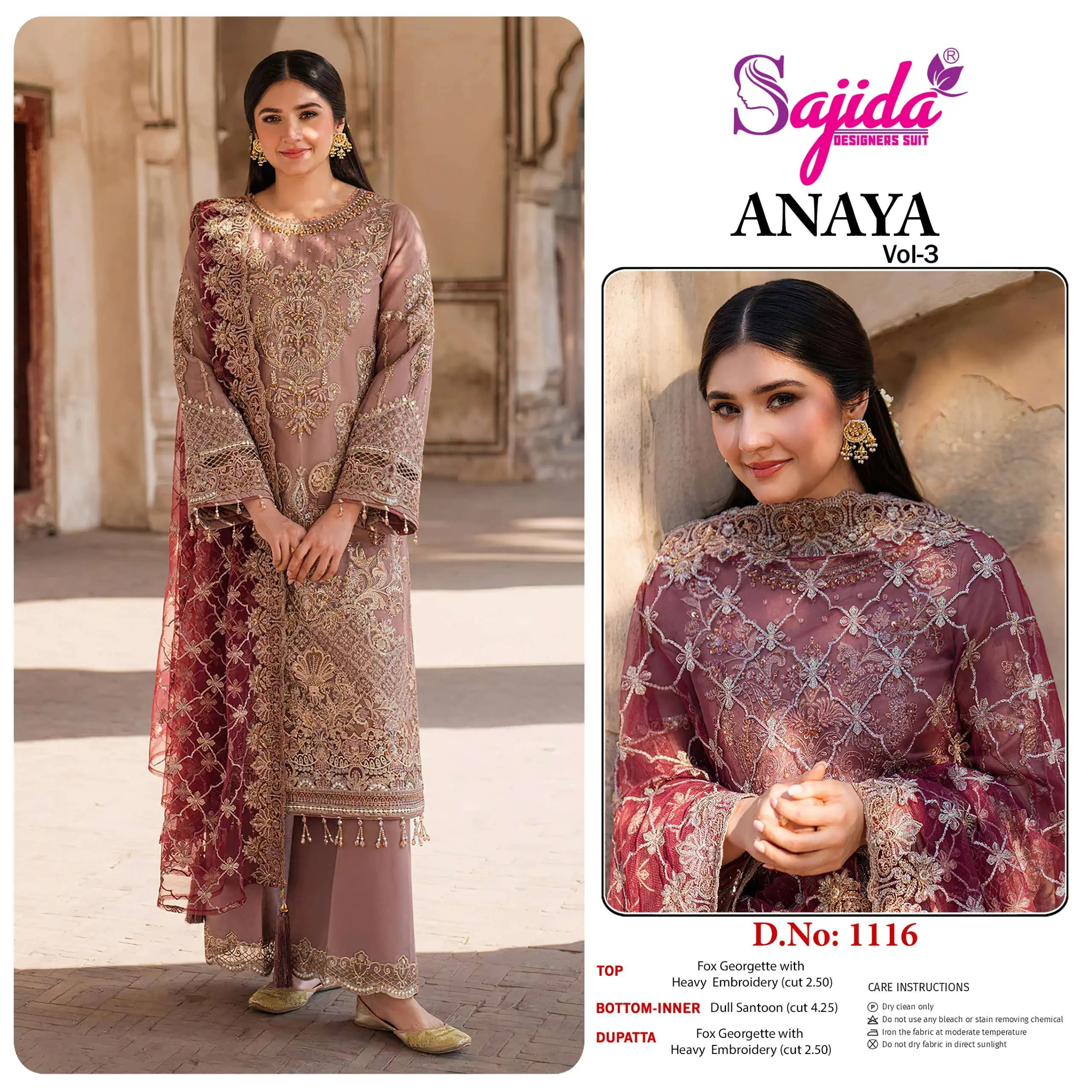 Sajida Designer Design No – 1116 – 1117 – 1118