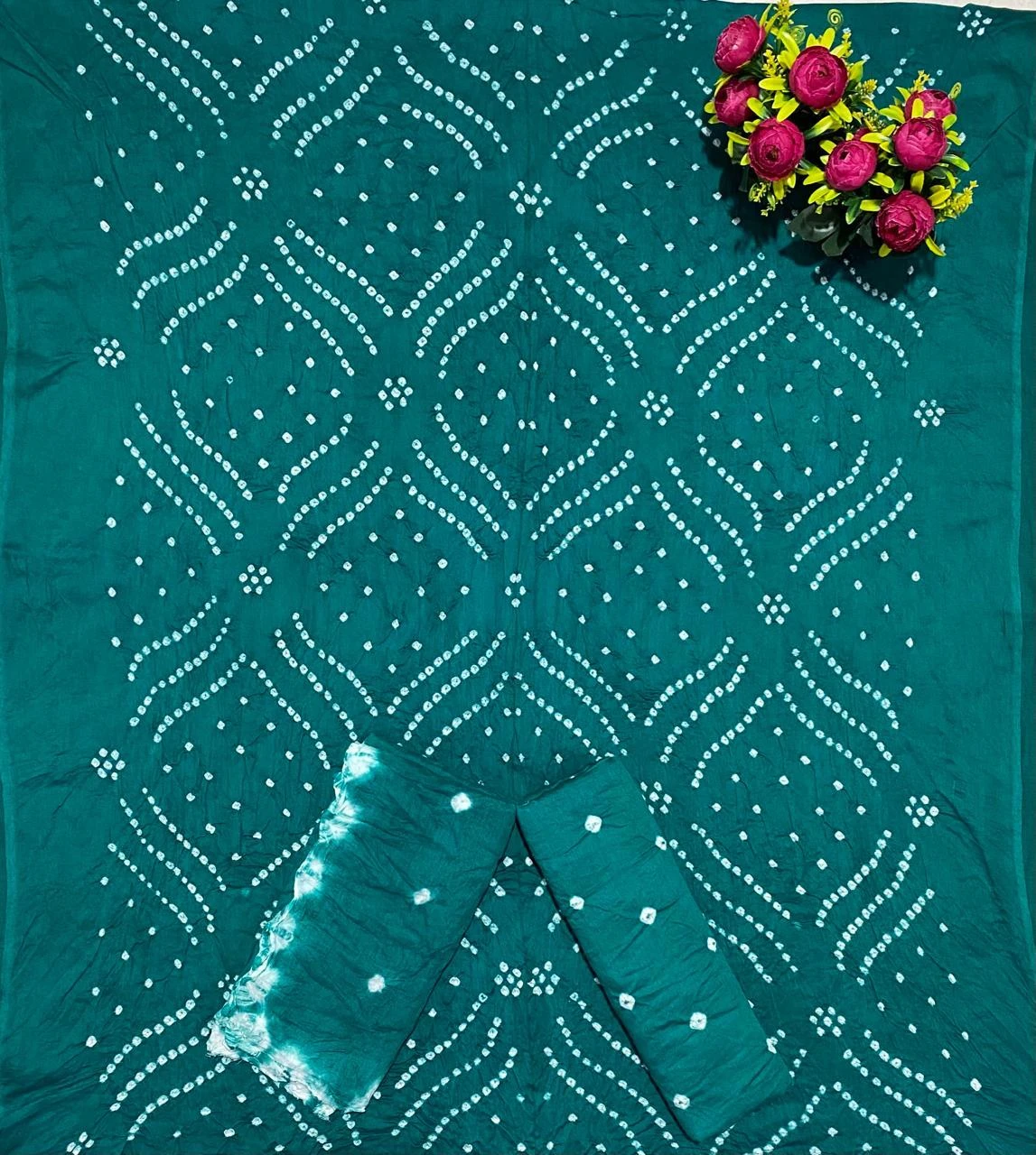 Satin Bandhej With Kanjari