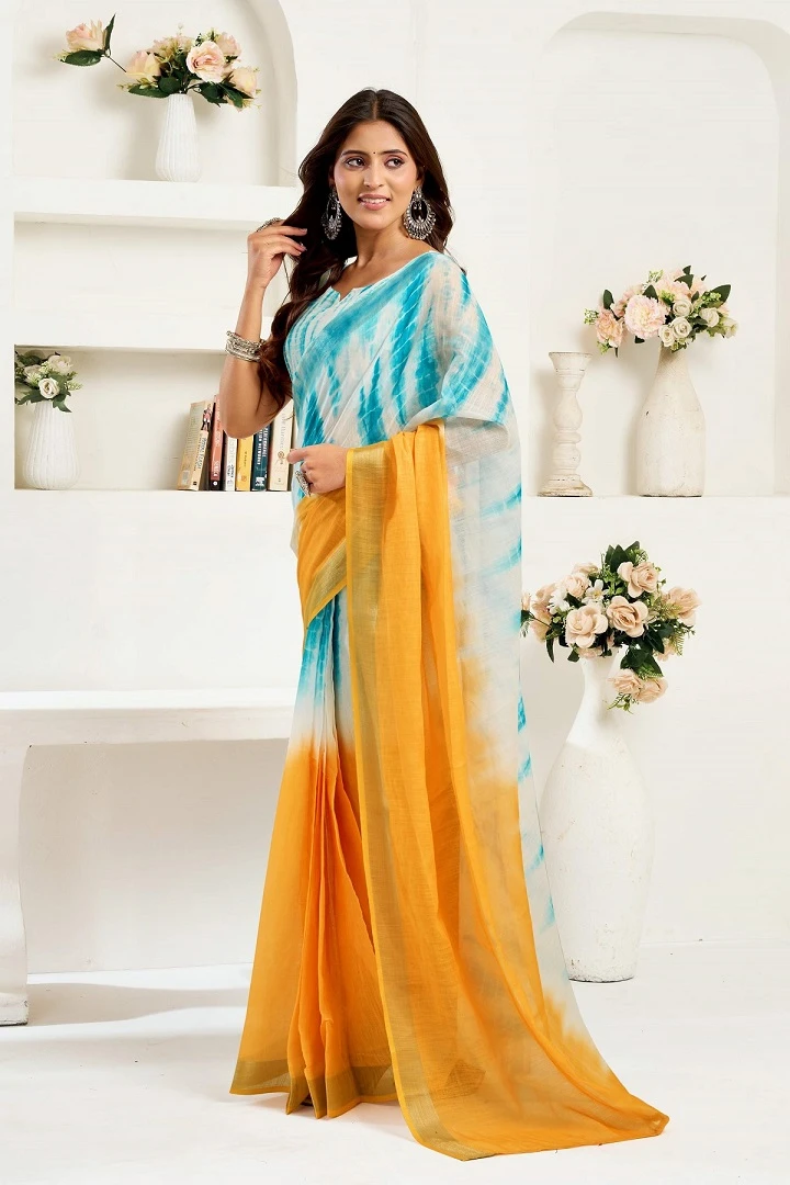 Meera 322 Linen Printed Party Wear Fancy Saree Collection - Image 2