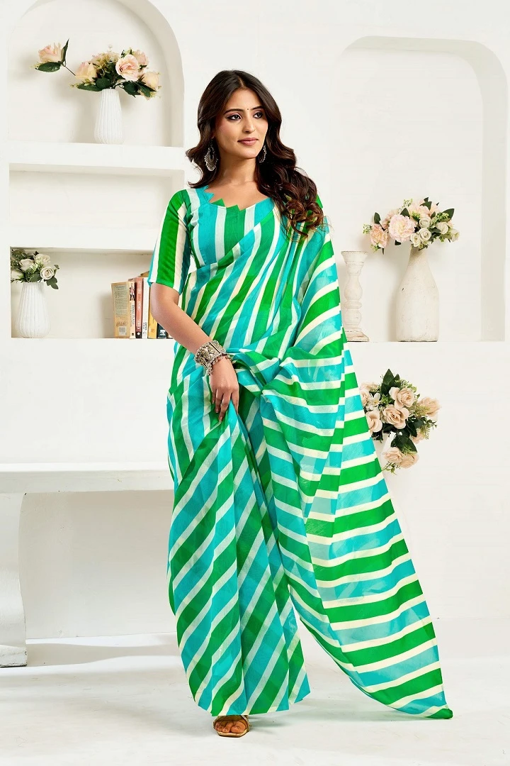 Meera 322 Linen Printed Party Wear Fancy Saree Collection - Image 6