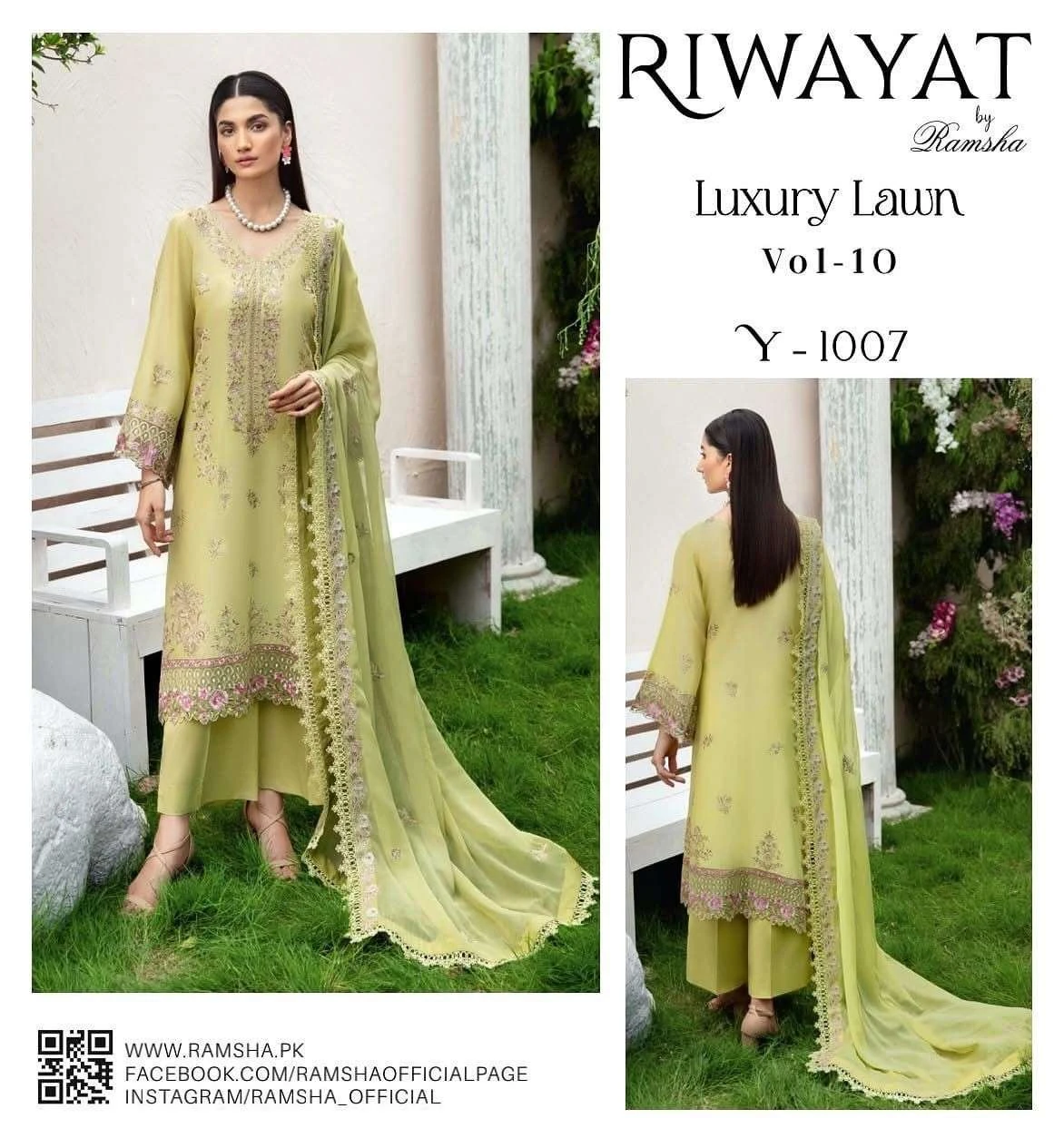 Ramsha Riwayat Luxury Lawn Collection Vol 10 - Image 2