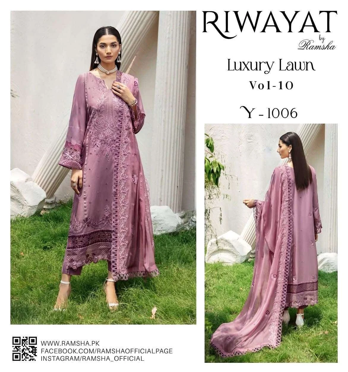 Ramsha Riwayat Luxury Lawn Collection Vol 10 - Image 4