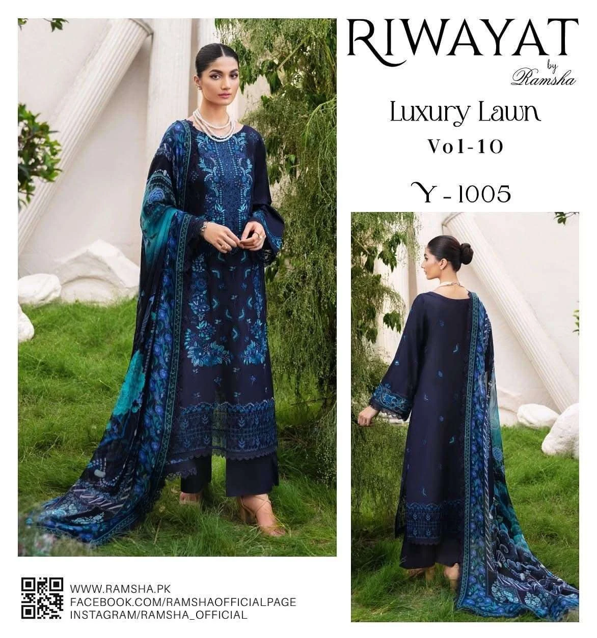 Ramsha Riwayat Luxury Lawn Collection Vol 10 - Image 6
