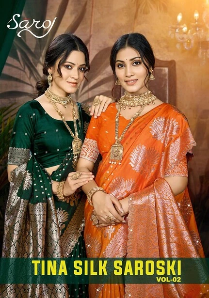 Saroj Tina Silk Saroski Vol 2 Silk Wdding Wear Fancy Saree Collection