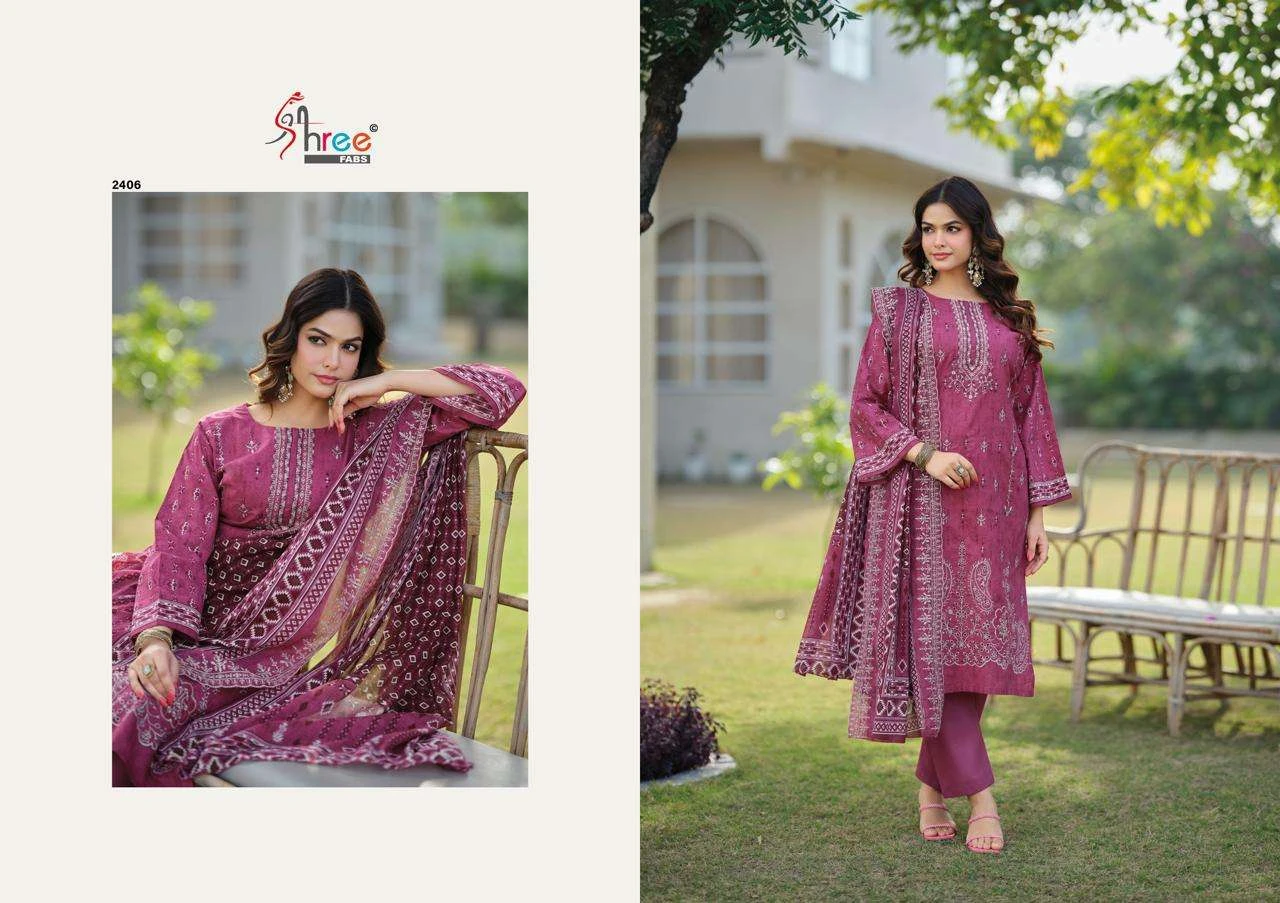 Shree Fab Bin Saeed Lawn Collection Vol 24 - Image 7