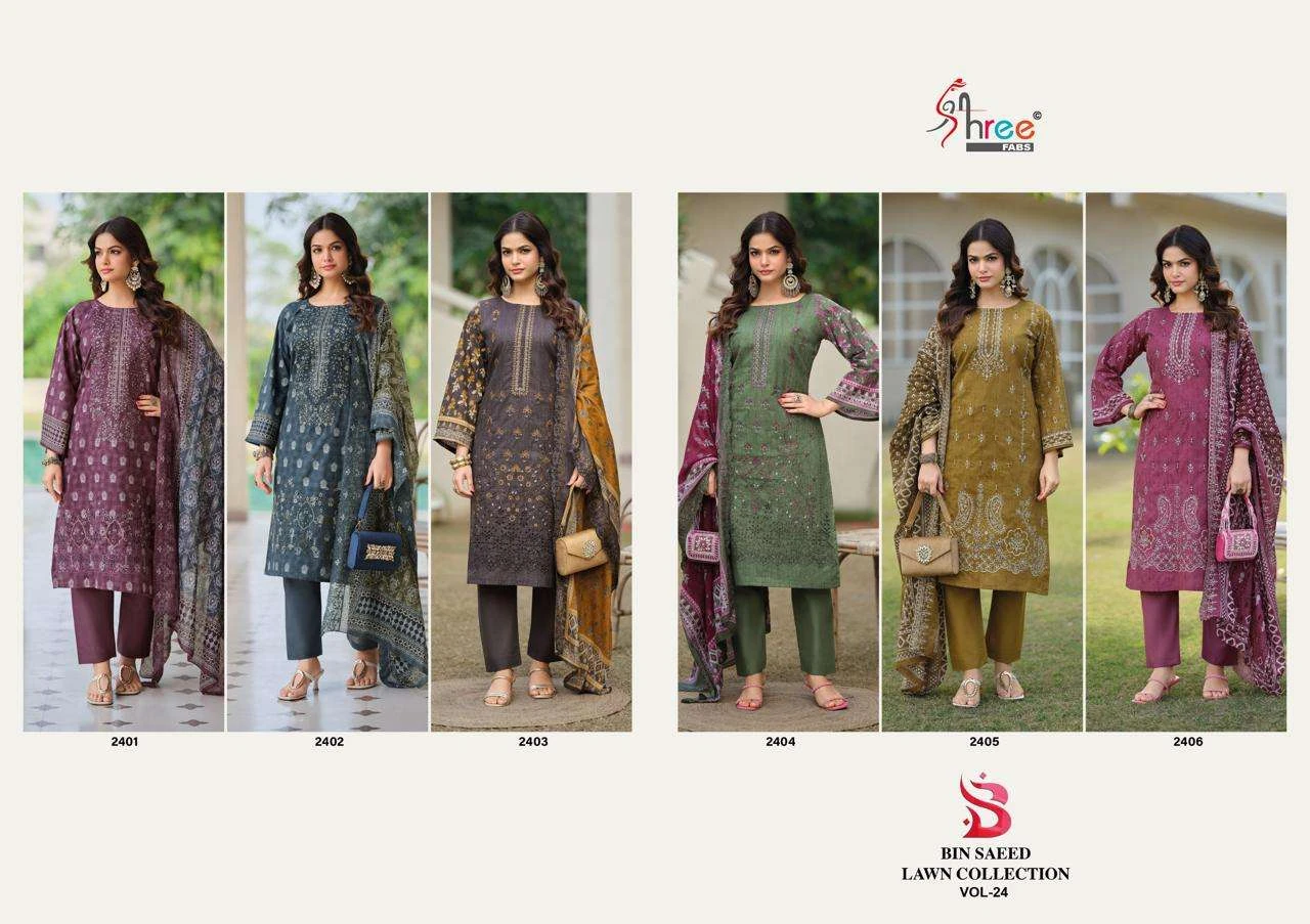Shree Fab Bin Saeed Lawn Collection Vol 24 - Image 8
