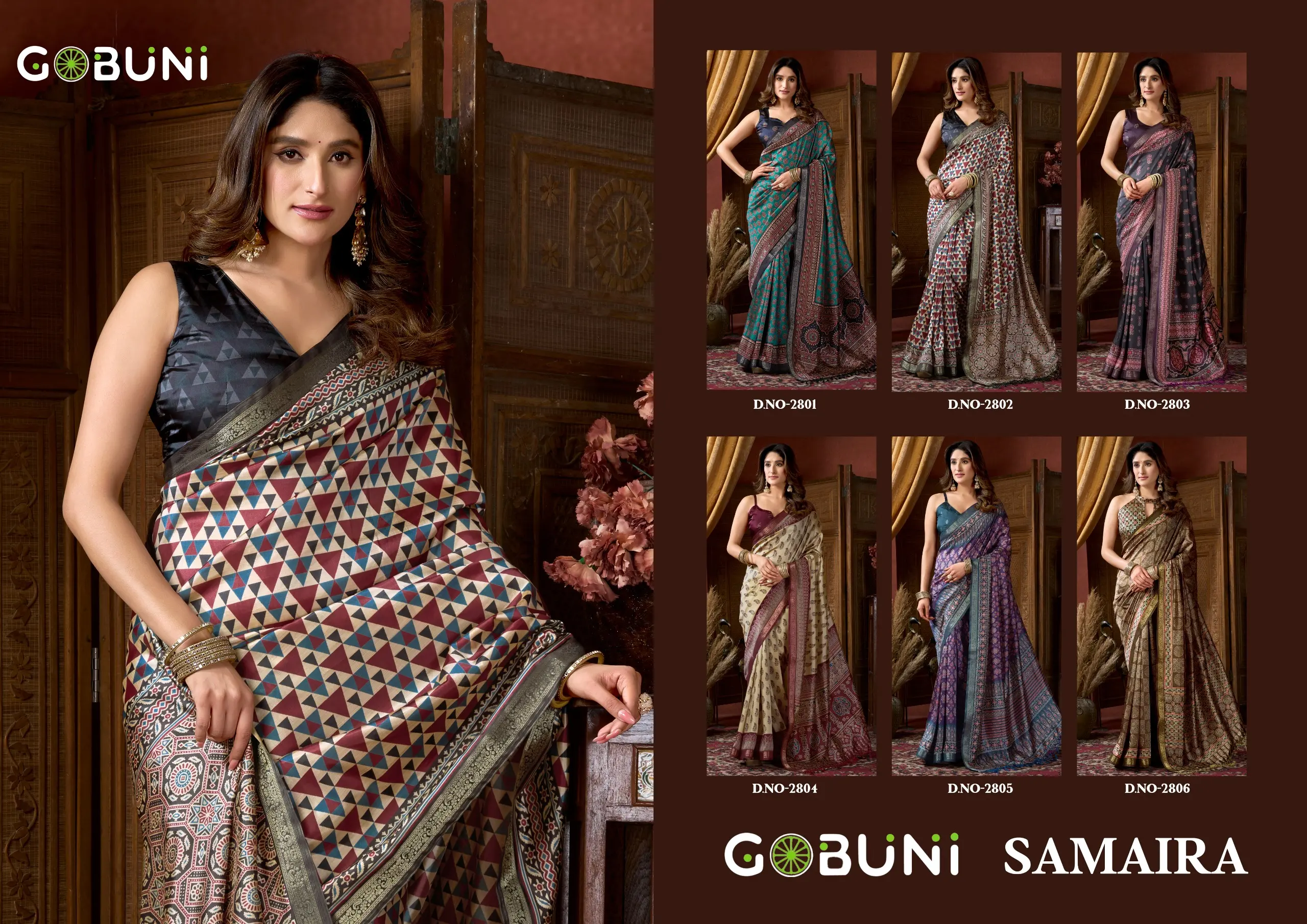Gobuni Samaira Cluster Digital Printed Saree Collection - Image 8