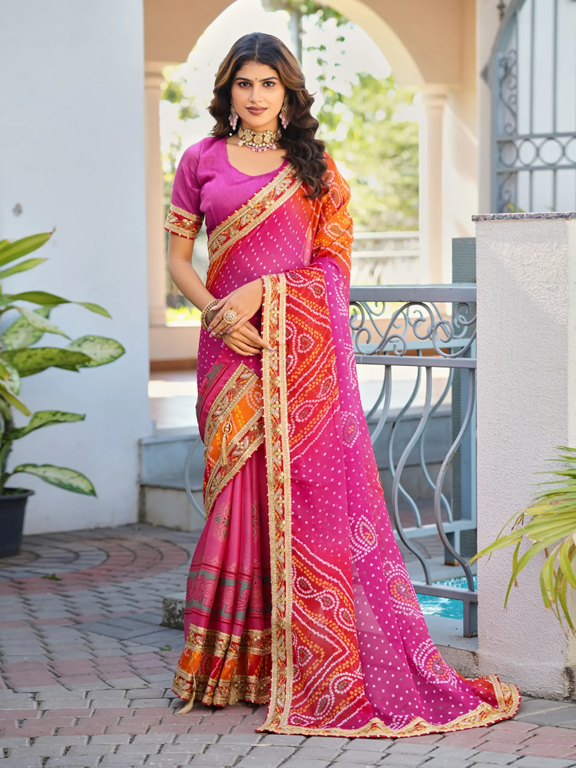 Jalnidhi Swarna Moss Chiffon with Work Saree Collection - Image 13