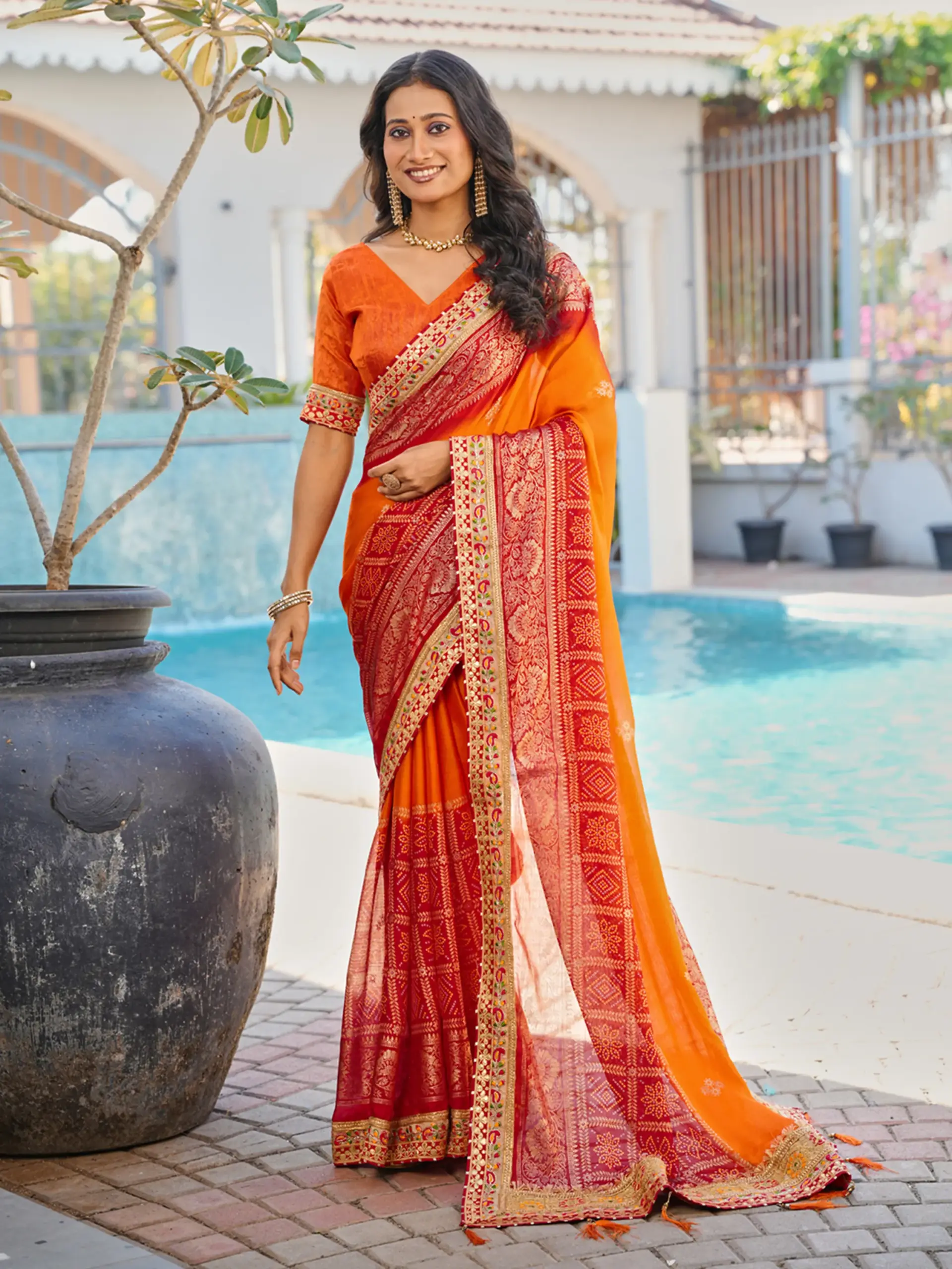 Jalnidhi Swarna Moss Chiffon with Work Saree Collection - Image 15