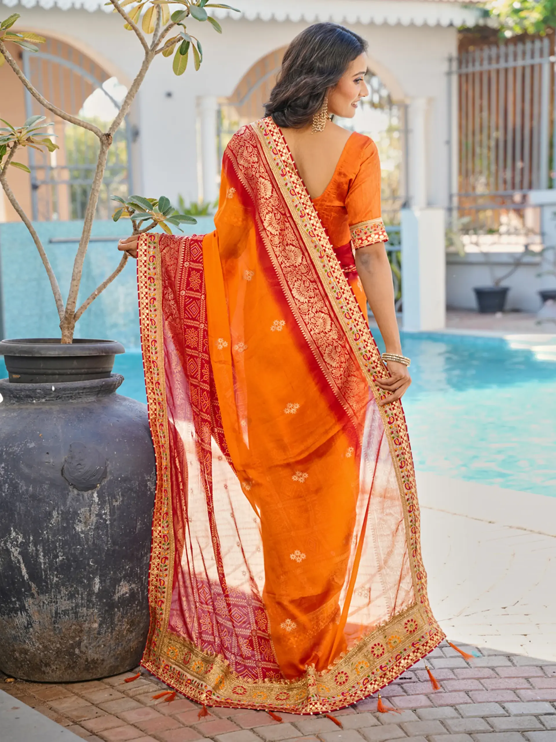 Jalnidhi Swarna Moss Chiffon with Work Saree Collection - Image 16