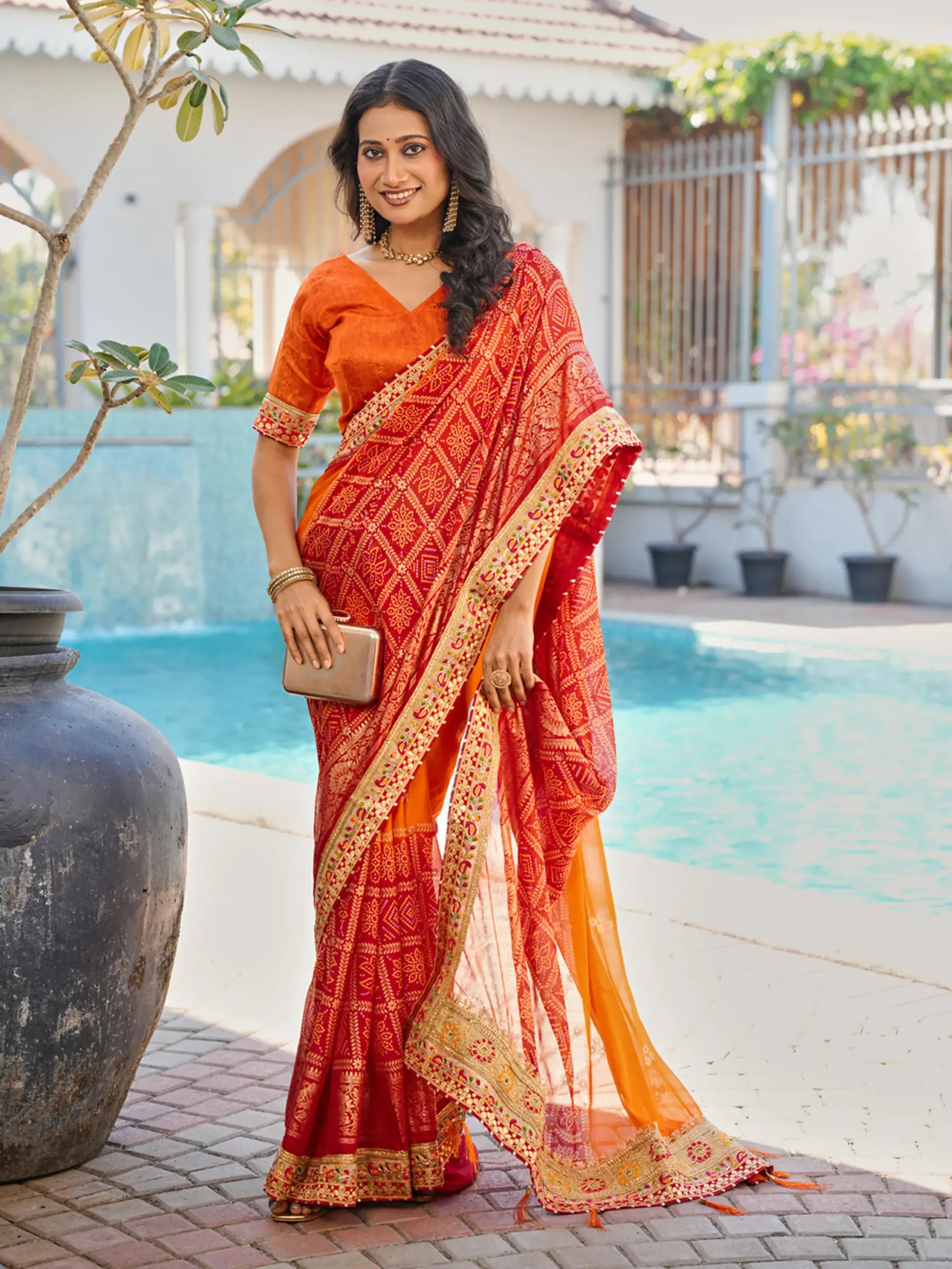 Jalnidhi Swarna Moss Chiffon with Work Saree Collection - Image 17