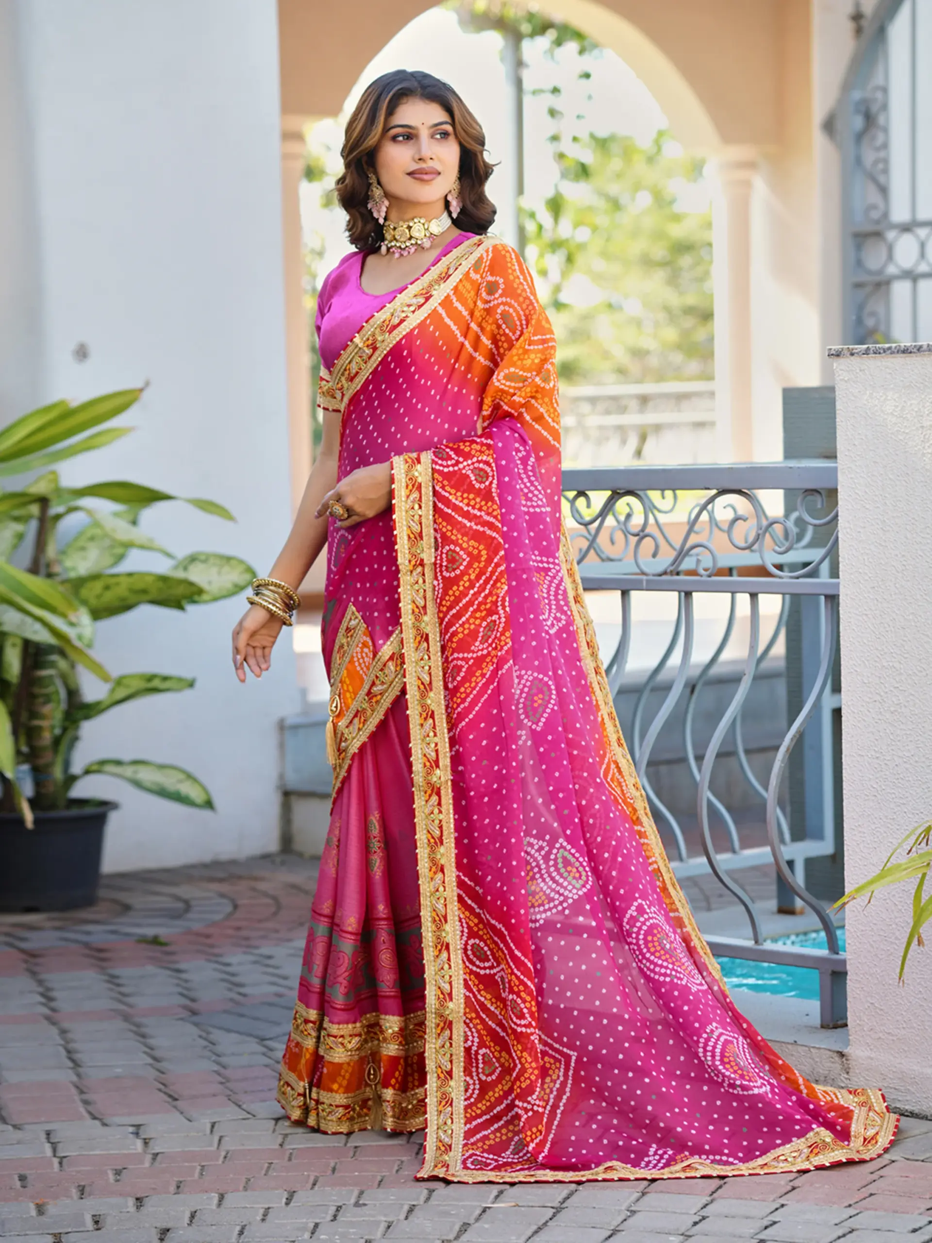 Jalnidhi Swarna Moss Chiffon with Work Saree Collection - Image 19