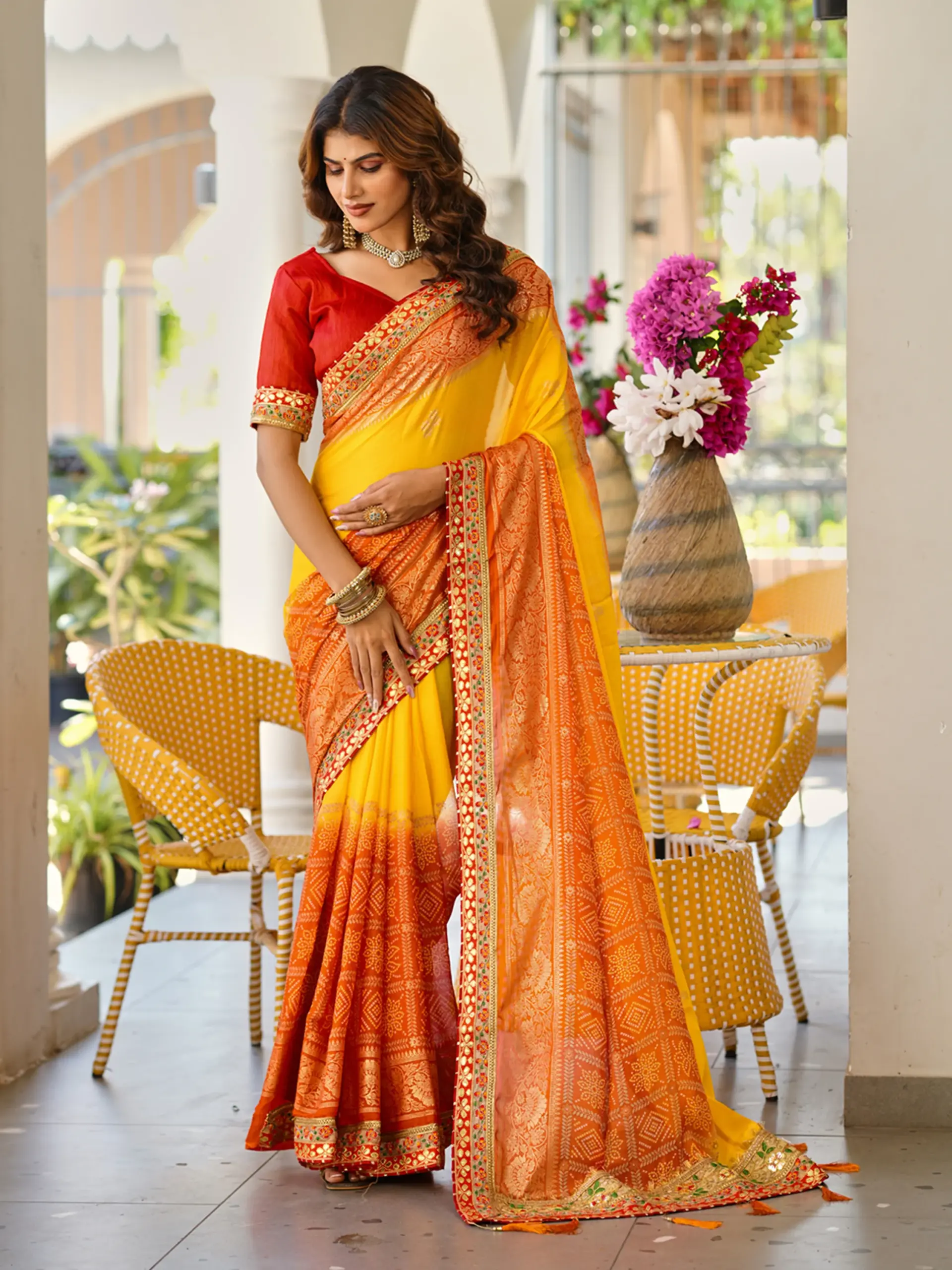 Jalnidhi Swarna Moss Chiffon with Work Saree Collection - Image 23