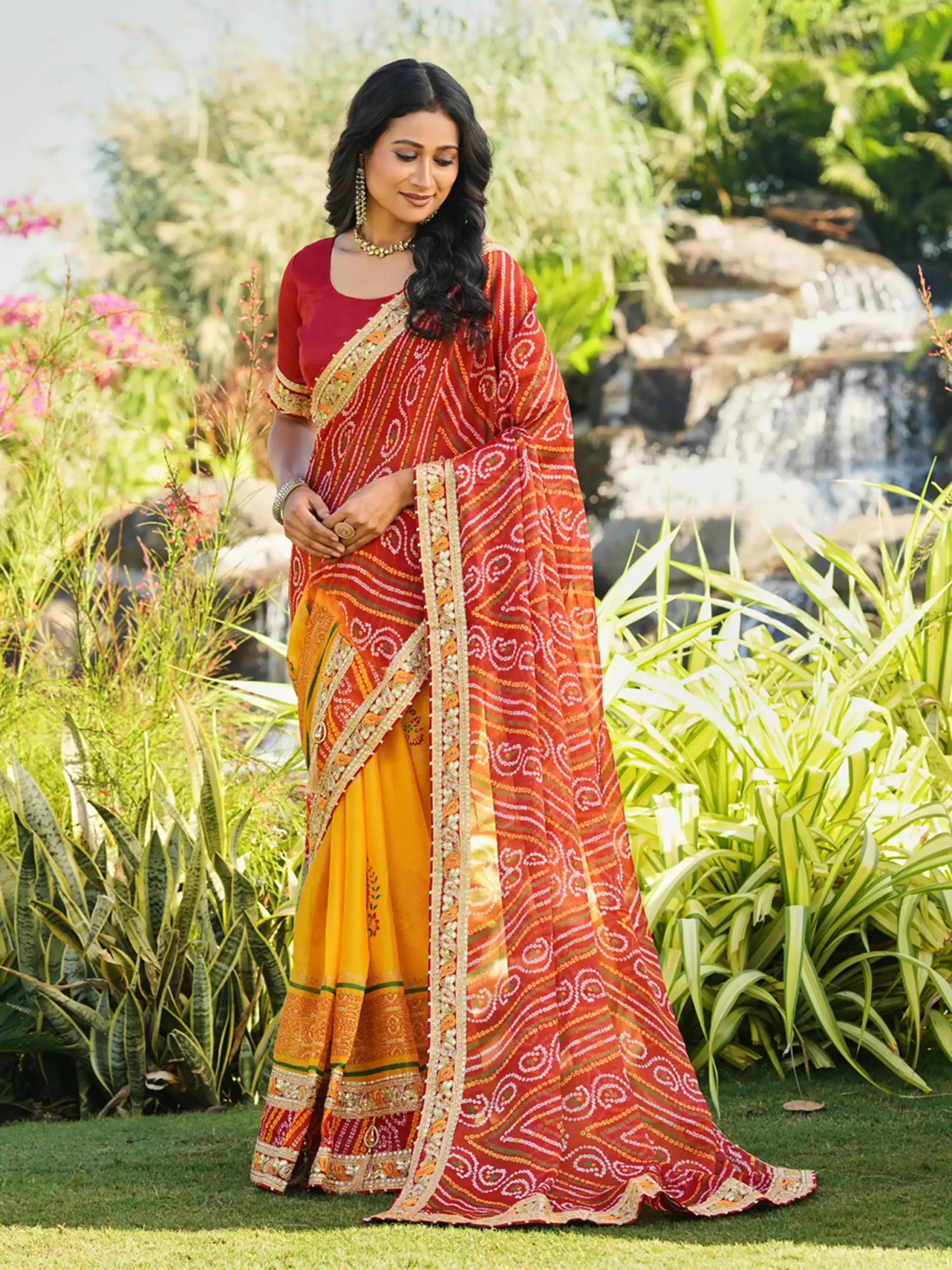 Jalnidhi Swarna Moss Chiffon with Work Saree Collection - Image 5