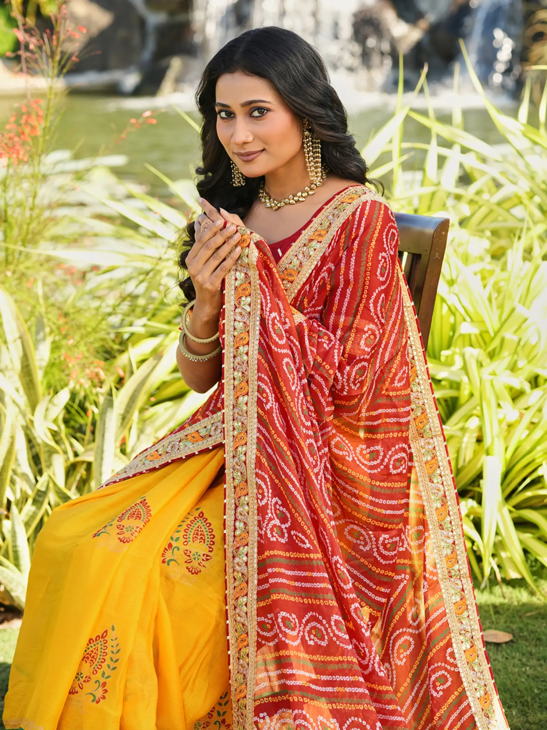 Jalnidhi Swarna Moss Chiffon with Work Saree Collection - Image 8