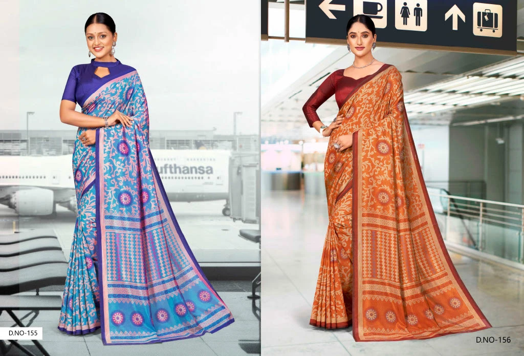 Kaanchi Silk Vol 2 Cationic Padding Unifrom Saree Collection - Image 19