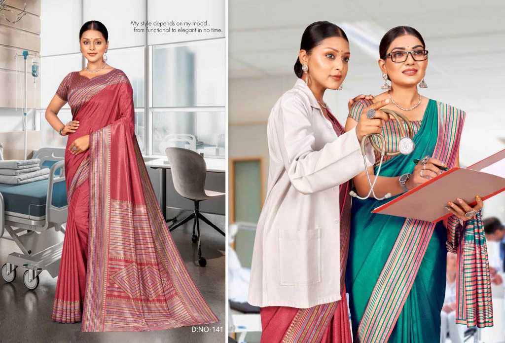 Kaanchi Silk Vol 2 Cationic Padding Unifrom Saree Collection - Image 2