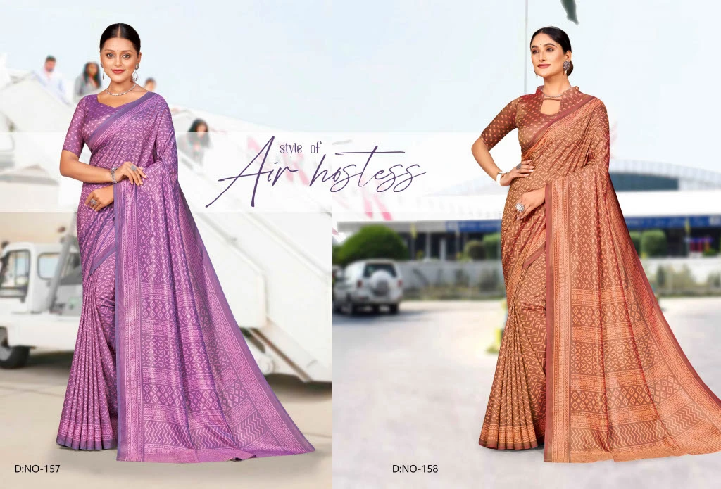 Kaanchi Silk Vol 2 Cationic Padding Unifrom Saree Collection - Image 3