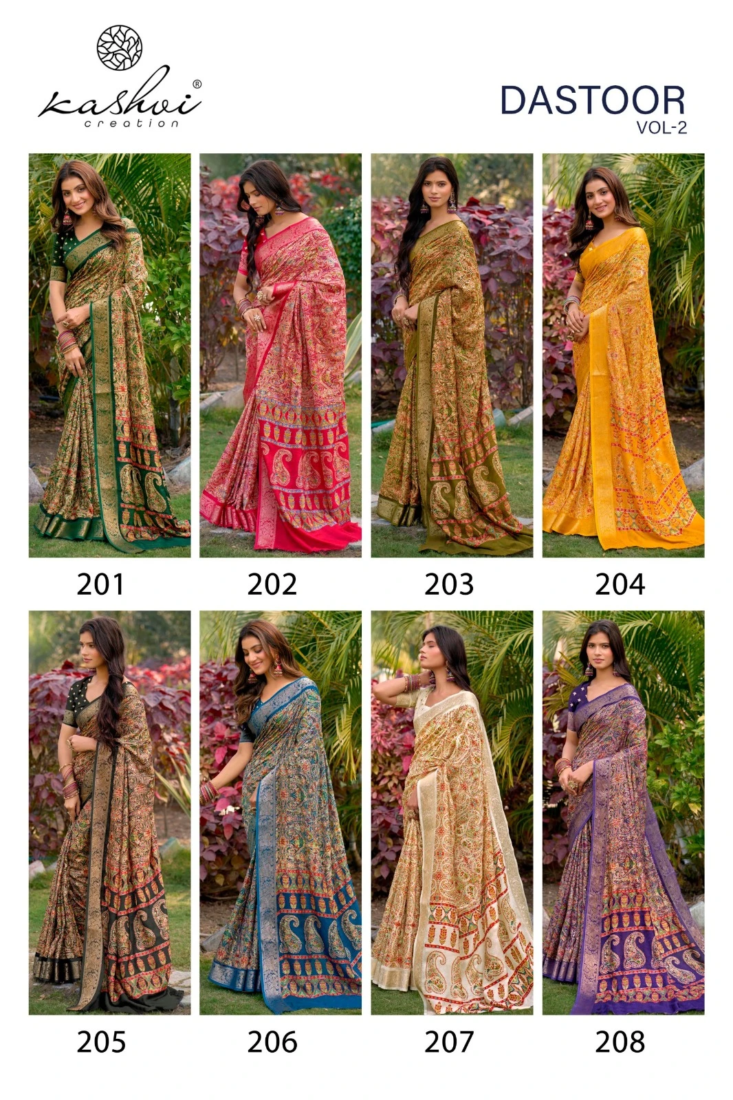 Kashvi Dastoor Vol 2 Viscose Moss Foil Casual Wear Saree Collection - Image 10