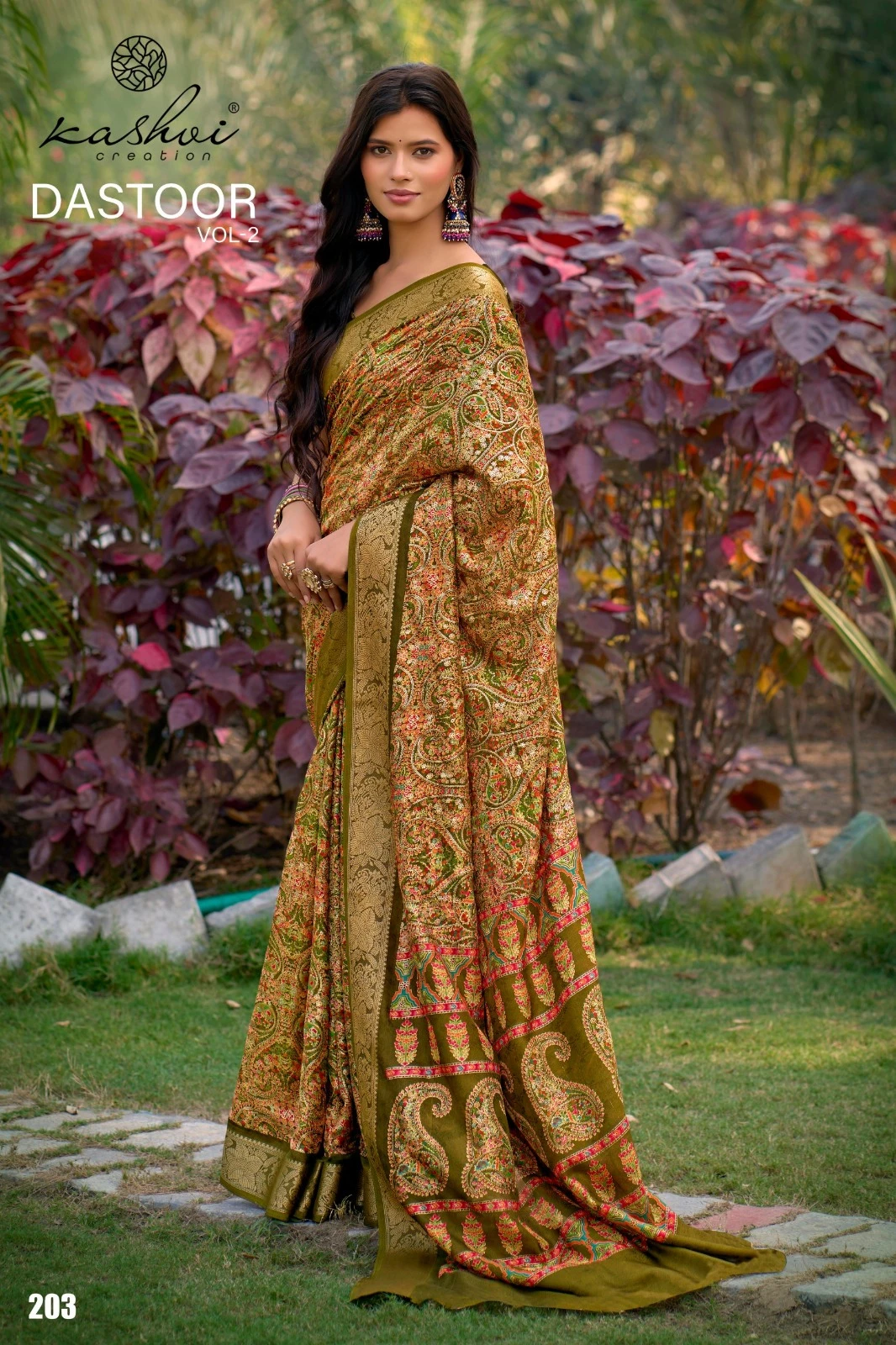 Kashvi Dastoor Vol 2 Viscose Moss Foil Casual Wear Saree Collection - Image 2