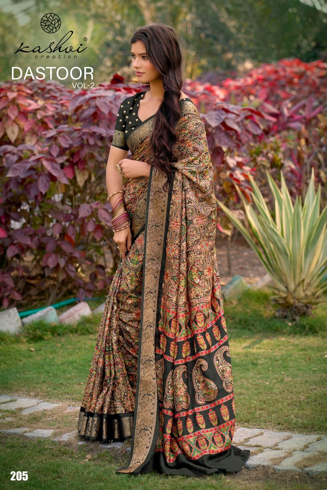 Kashvi Dastoor Vol 2 Viscose Moss Foil Casual Wear Saree Collection - Image 4