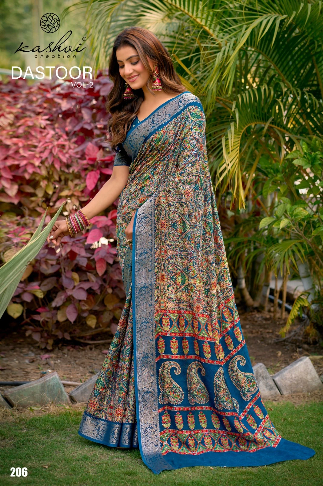 Kashvi Dastoor Vol 2 Viscose Moss Foil Casual Wear Saree Collection - Image 5