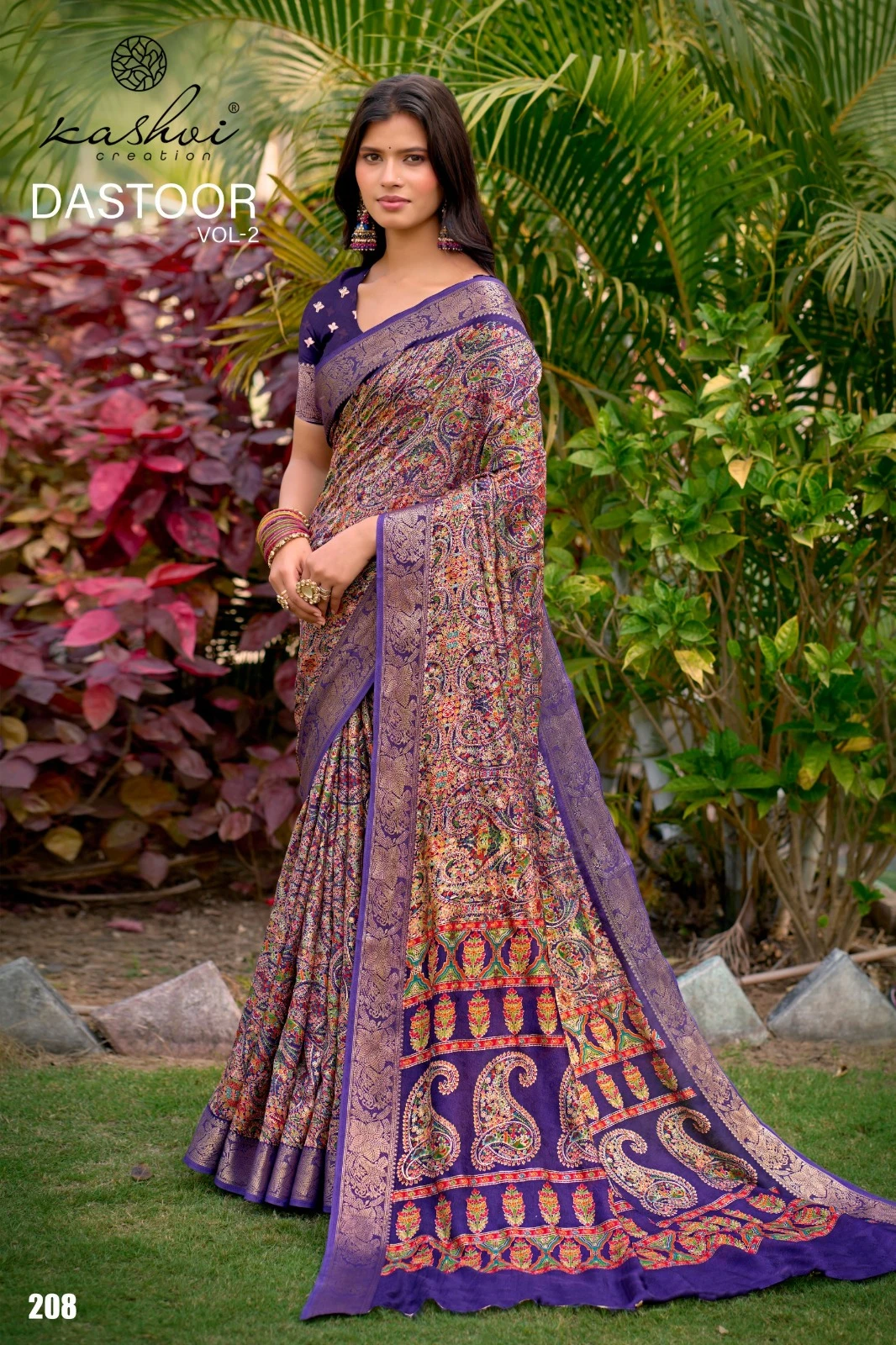 Kashvi Dastoor Vol 2 Viscose Moss Foil Casual Wear Saree Collection - Image 8