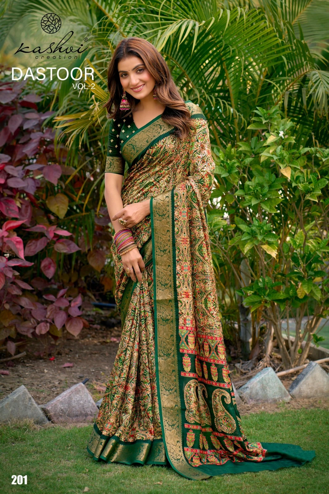Kashvi Dastoor Vol 2 Viscose Moss Foil Casual Wear Saree Collection - Image 9
