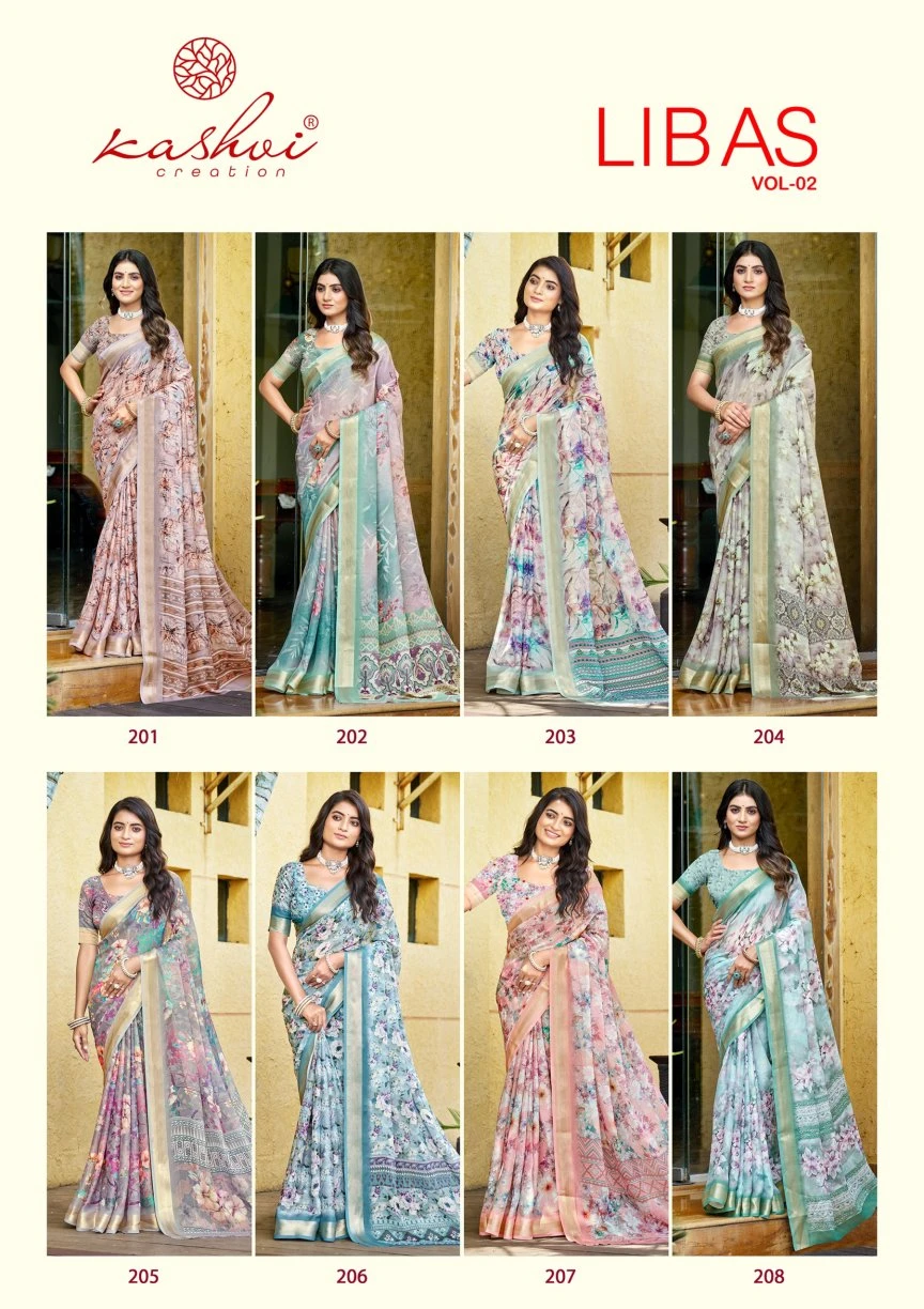 Kashvi Libas Vol 2 Dull Moss Digital Printed Casual Wear Saree Collection - Image 10