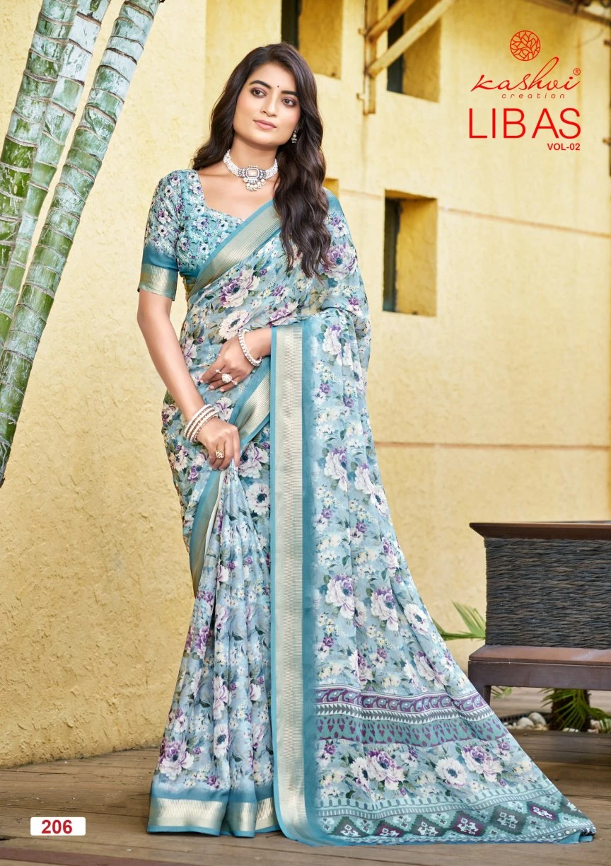 Kashvi Libas Vol 2 Dull Moss Digital Printed Casual Wear Saree Collection - Image 7