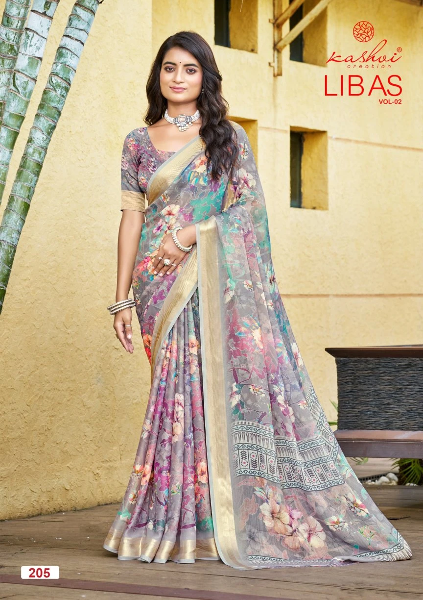 Kashvi Libas Vol 2 Dull Moss Digital Printed Casual Wear Saree Collection - Image 9