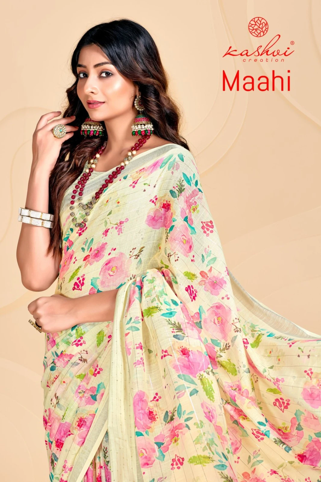 Kashvi Maahi Linen with Sequence Border Saree Collection