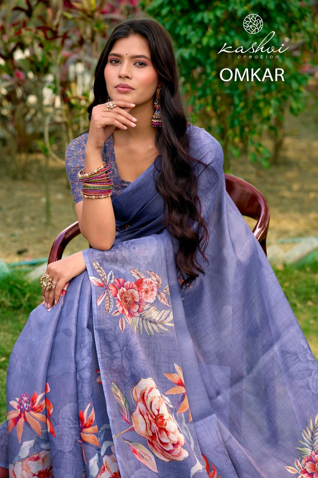 Kashvi Omkar Silk with Foil Work Casual Wear Saree Collection