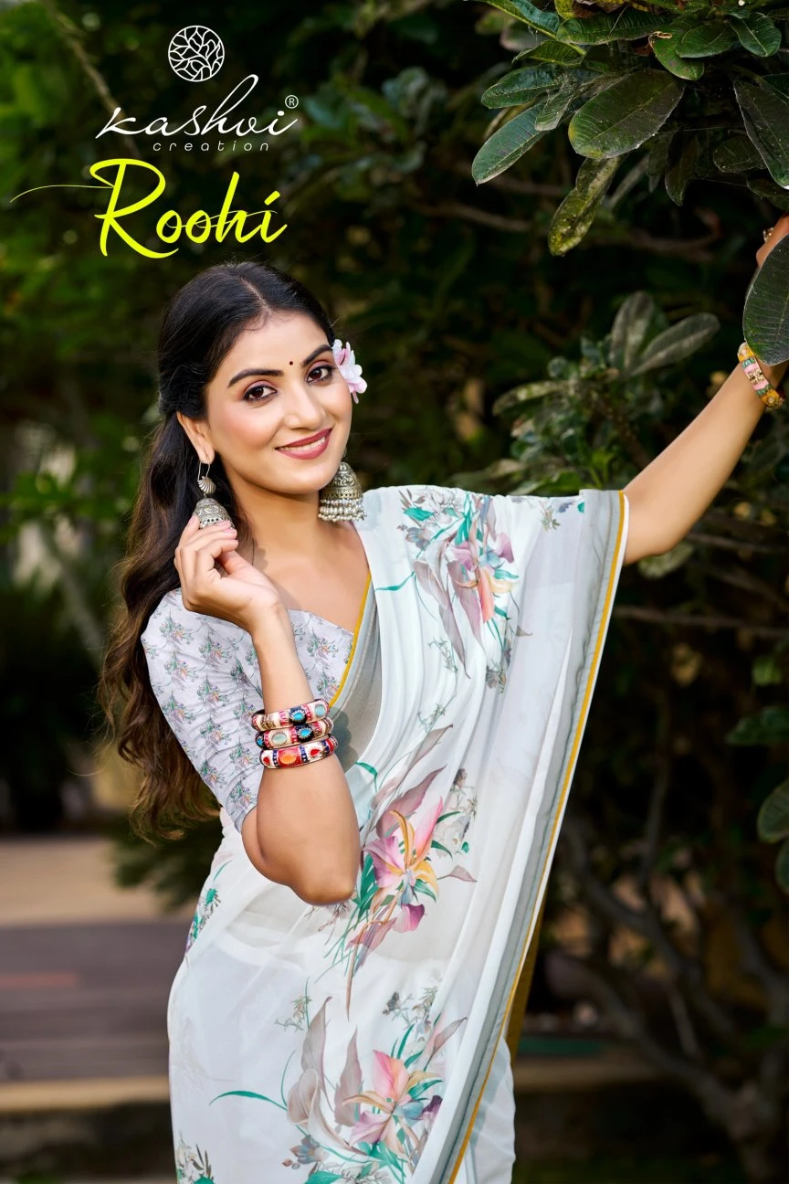 Kashvi Roohi Raga Digital Printed Casual Wear Saree Collection