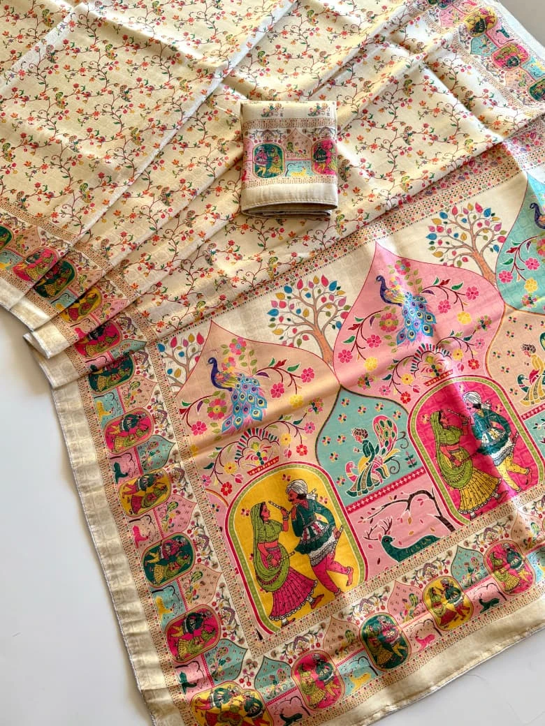 Kc 203 Softy Silk Printed Traditional Wear Saree