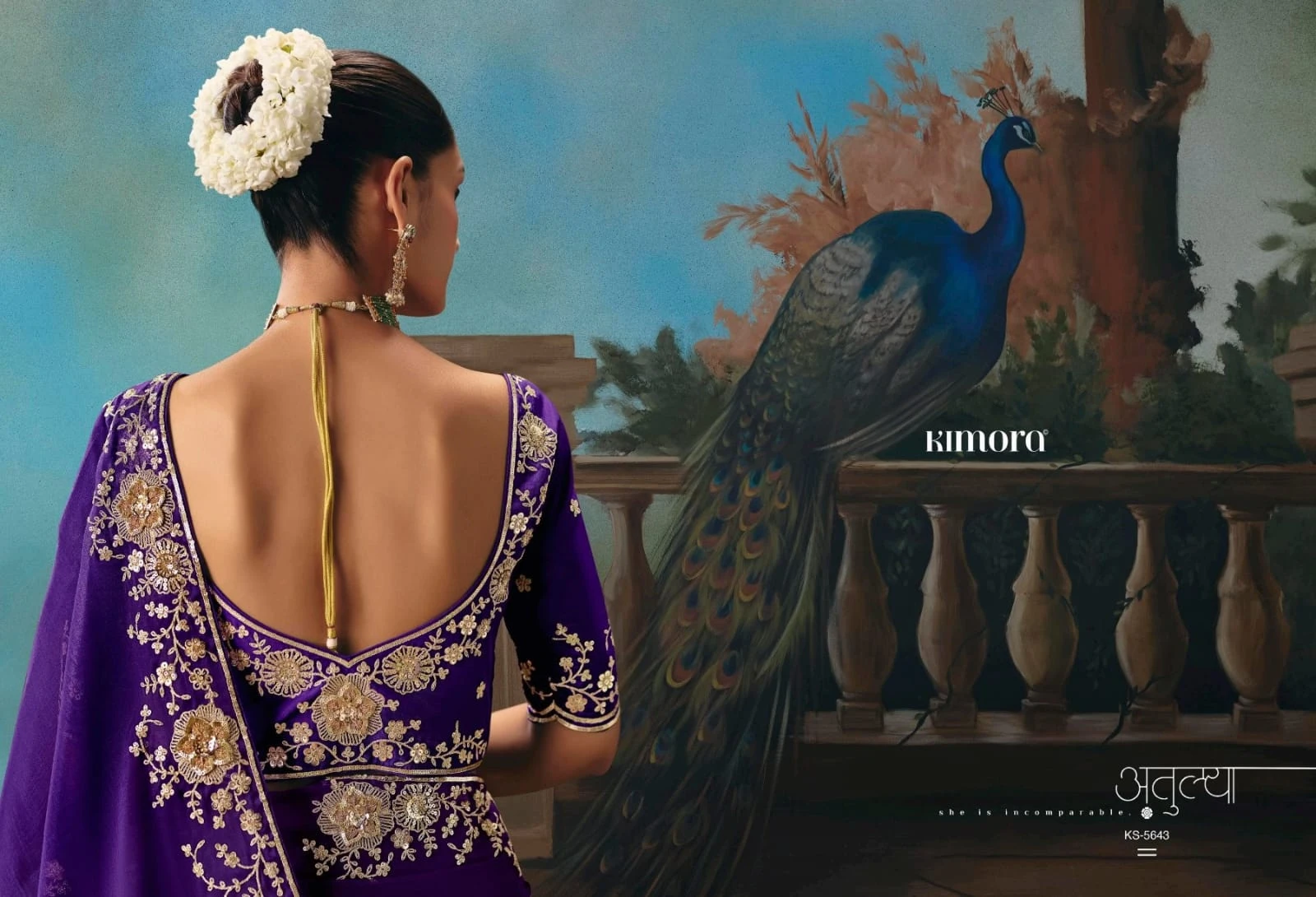 Kimora Kajal Fancy Thread Embroidered Work Designer Saree Collection - Image 3