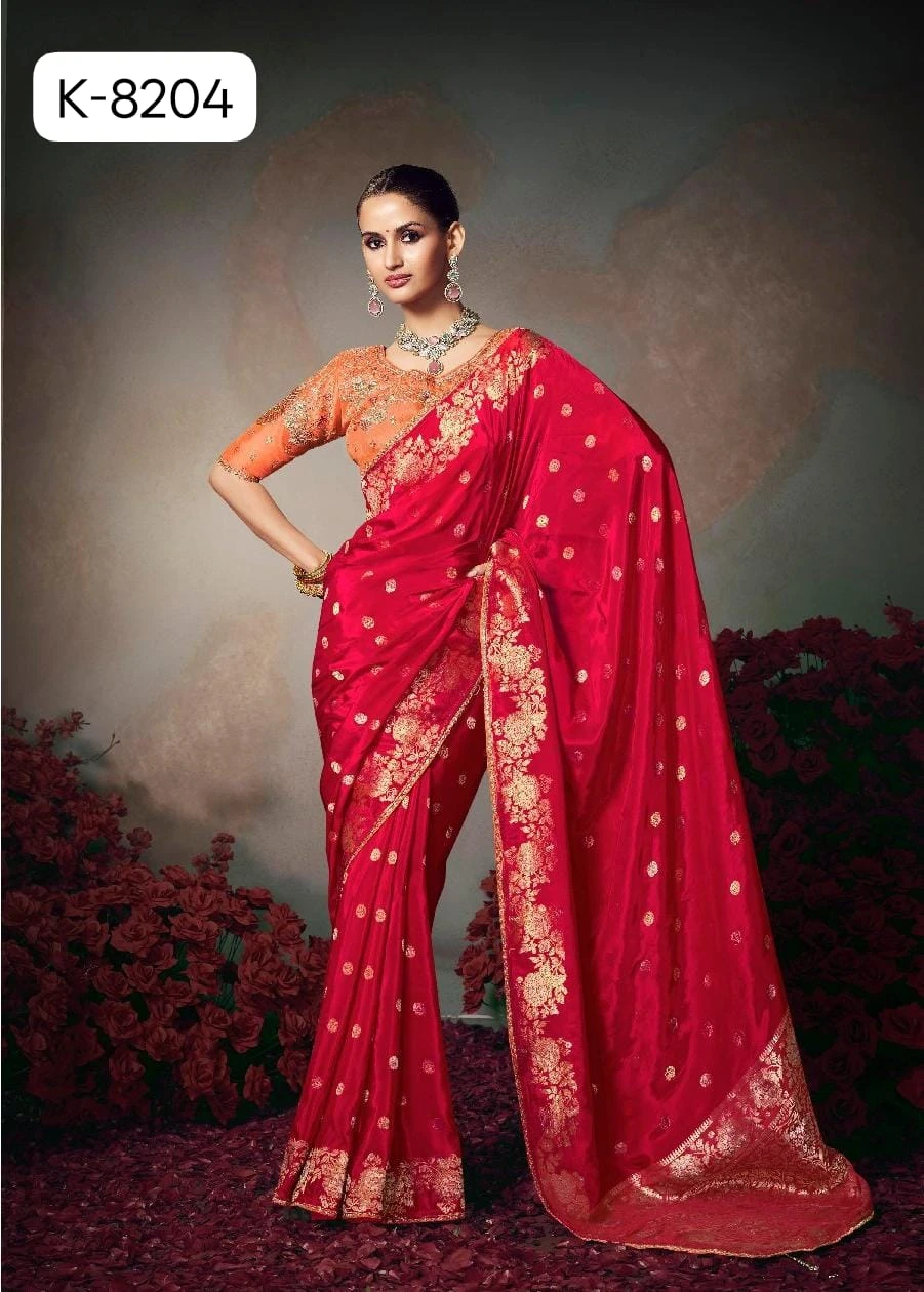 Kira Kamini 8201 to 8206 Chiniya Silk Wedding Wear Saree Collection - Image 16