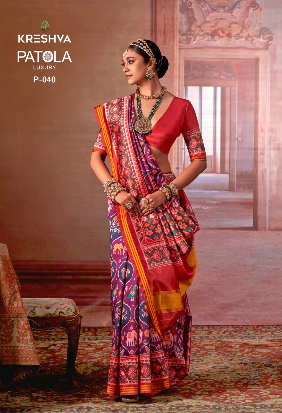 Kreshva Patola Luxury Silk Printed Traditional Wear Saree Collection - Image 3