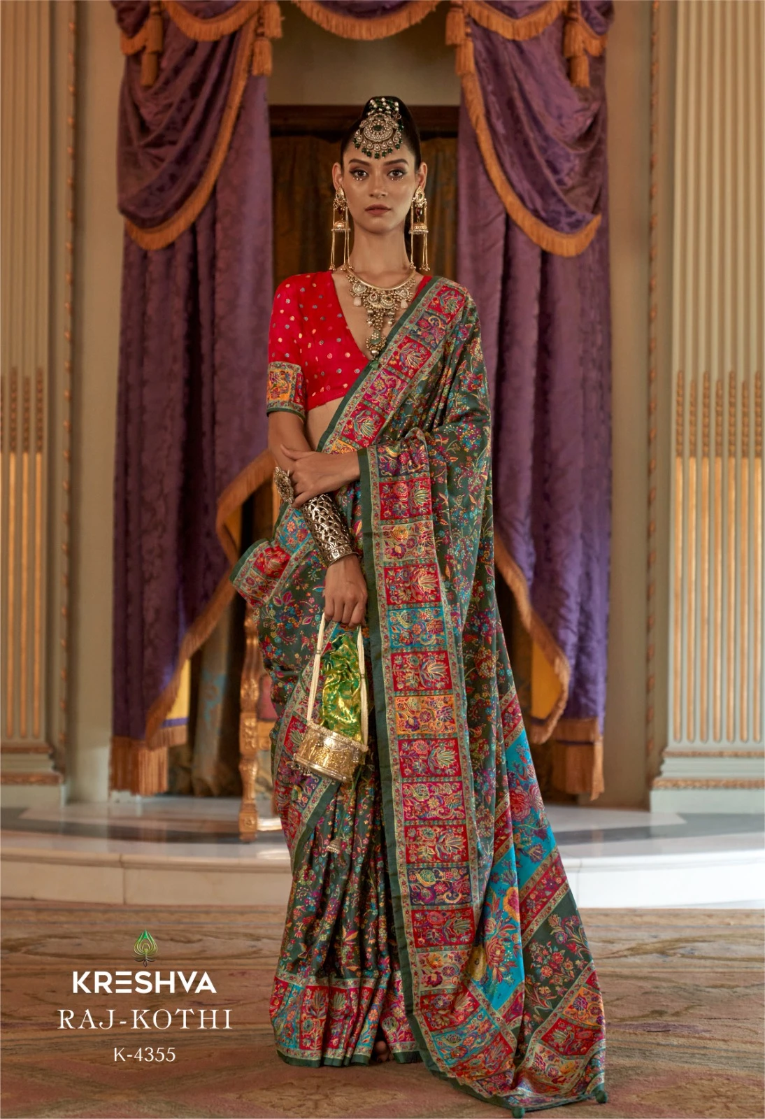 Kreshva Raj Kothi Silk Printed Festival Saree Collection