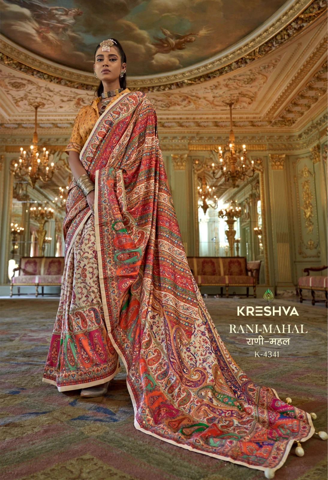 Kreshva Rani Mahal Silk Printed Glory Finish Saree Collection - Image 11