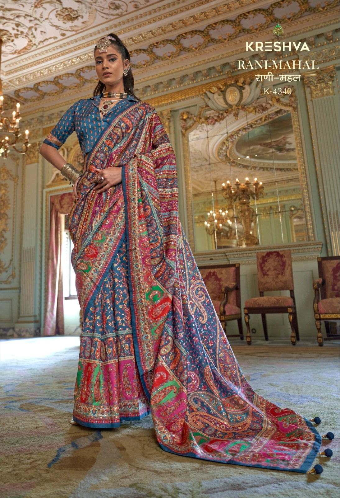 Kreshva Rani Mahal Silk Printed Glory Finish Saree Collection - Image 12