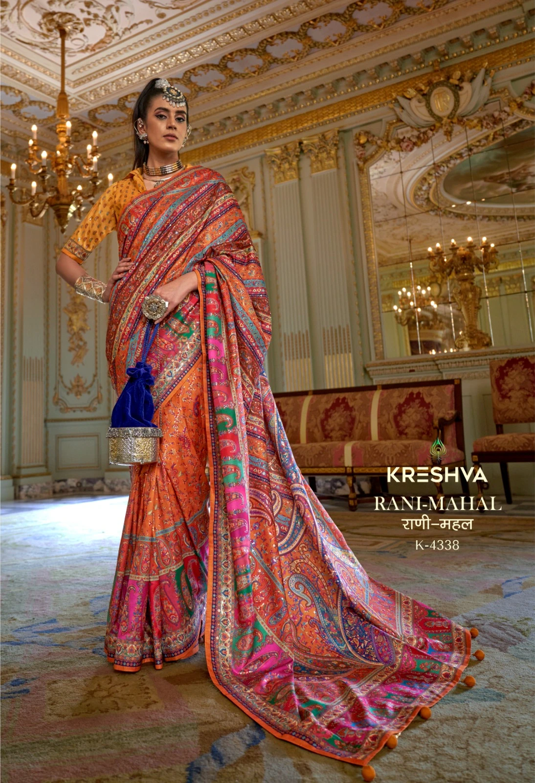 Kreshva Rani Mahal Silk Printed Glory Finish Saree Collection - Image 3