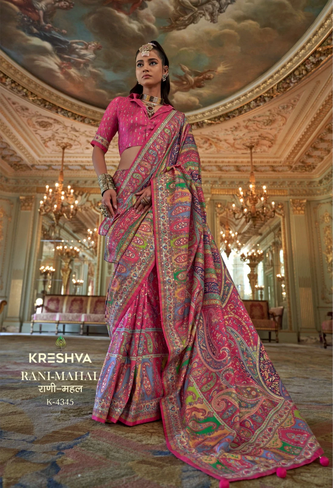Kreshva Rani Mahal Silk Printed Glory Finish Saree Collection - Image 7